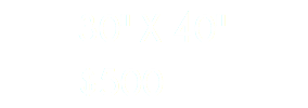  30" X 40"  $500
