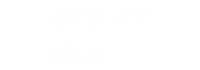  40" X 30"  $500