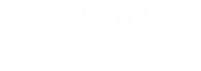  20" X 16"  $300